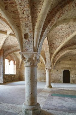 Chapter room of the Abbey of San Galgano, Tuscany, Italy