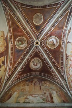 Ceiling of the chapel of San Galgano in Montesiepi, Tuscany, Italy
