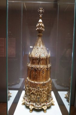 İtalya, Toskana, Chiusdino 'daki kutsal sanat müzesinde içki.