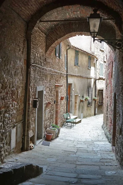 Ulička Starobylé Vesnici Chiusdino Toskánsko Itálie — Stock fotografie