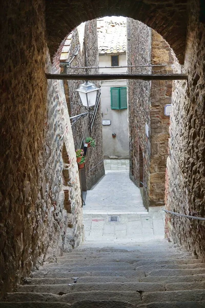Beco Antiga Aldeia Chiusdino Toscana Itália — Fotografia de Stock