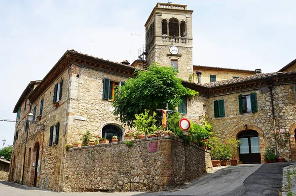 Vue Château Sovicille Toscane Italie Photo De Stock