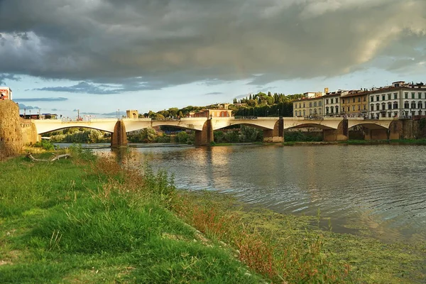 Grazie Bridge Florence Tuscany Italy — стокове фото