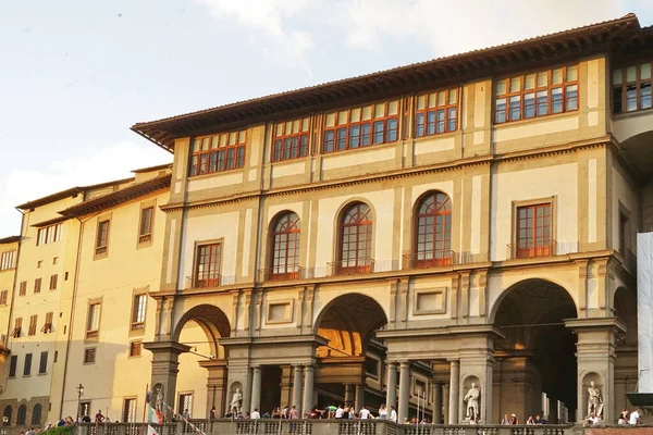 Uffizi Gallery Sett Utifrån Båt Floden Arno Florens Toscana Italien — Stockfoto
