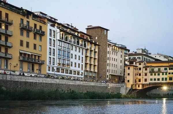 Pałace Nad Rzeką Arno Florencji Toskania Włochy — Zdjęcie stockowe
