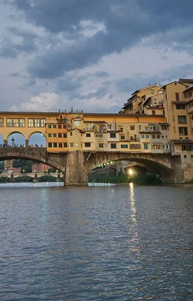 Ponte Vecchio Partir Bateau Sur Rivière Arno Florence Toscane Italie — Photo