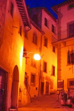 Ortaçağ 'ın eski Anghiari kasabası, Tuscany, İtalya' ya bir bakış.