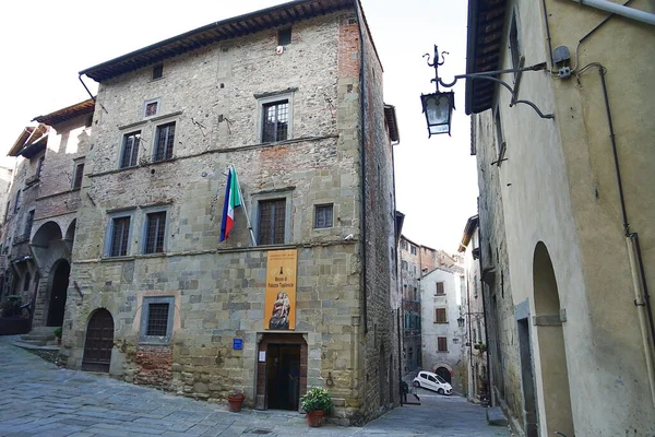 Дворец Средневековом Старом Городе Ангиари Тоскана Италия — стоковое фото