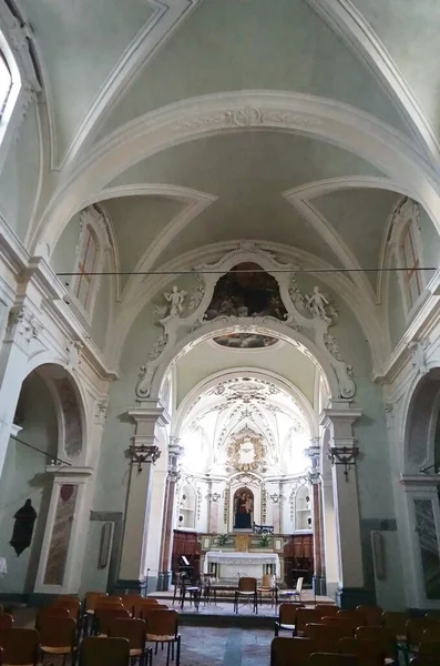 Interiér Farního Kostela San Bartolomeo Středověkém Starém Městě Anghiari Toskánsko — Stock fotografie