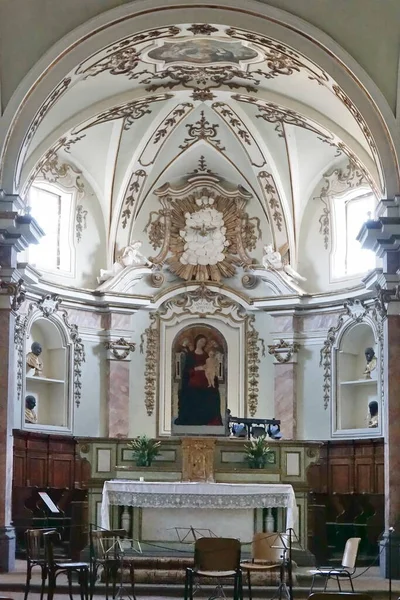 Interiér Farního Kostela San Bartolomeo Středověkém Starém Městě Anghiari Toskánsko — Stock fotografie
