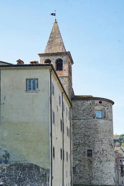 Κατά Μήκος Των Μεσαιωνικών Τειχών Του Anghiari Τοσκάνη Ιταλία — Φωτογραφία Αρχείου