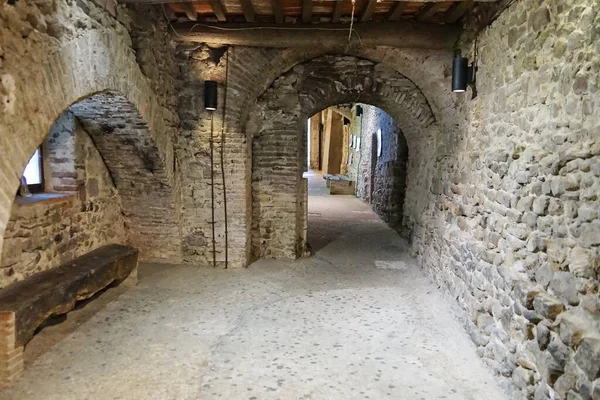 Promenade Patrouille Dans Ancien Village Médiéval Anghiari Toscane Italie — Photo