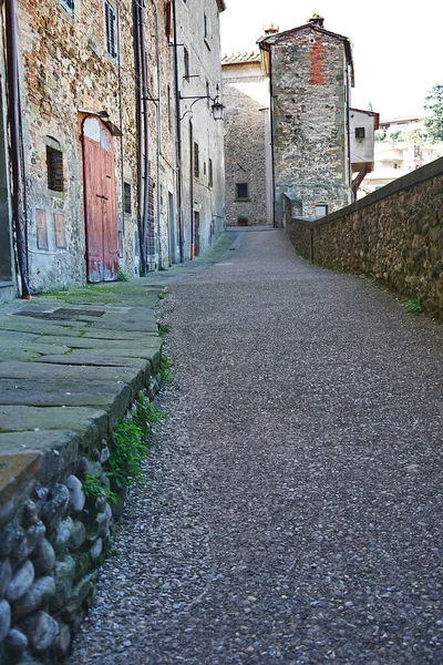 Longo Das Muralhas Medievais Anghiari Toscana Itália — Fotografia de Stock