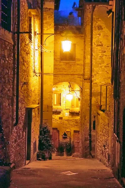 Glimpse Medieval Old Town Anghiari Evening Tuscany Italy — Stock Photo, Image