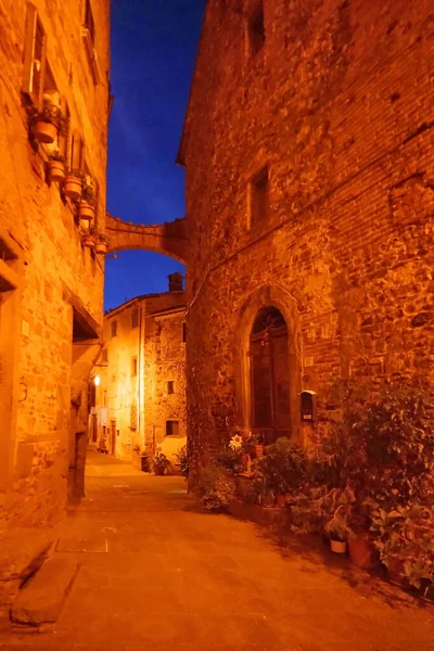 Vue Vieille Ville Médiévale Anghiari Soir Toscane Italie — Photo
