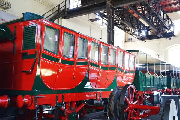 Eisenbahnwaggon Auf Der Strecke Napoli Portici 1839 Nationalmuseum Der Eisenbahn lizenzfreie Stockfotos