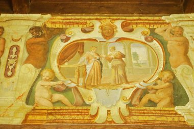 Frescoes in Montauto Castle in Grassina, Florence, Italy clipart