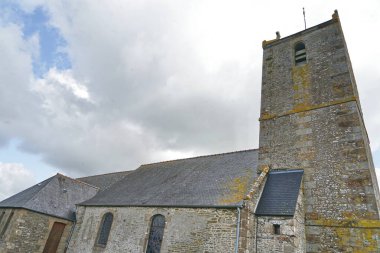 Church of Saint Michel in the village of Beauvoir in Normandy, France clipart