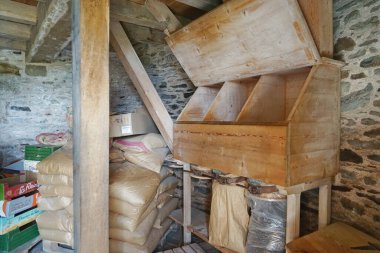 Interior of the Moidrey windmill in Normandy, France clipart