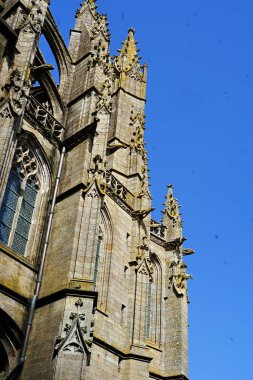 Fransa, Normandiya 'daki Mont Saint Michel Manastırı Kilisesi' nin detayları.