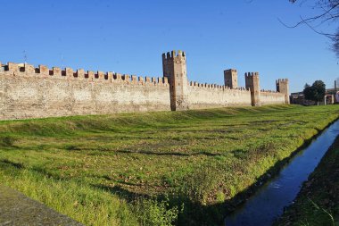 Montagnana, Veneto, İtalya 'nın ortaçağ duvarları