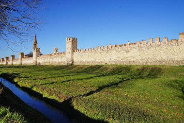 Montagnana, Veneto, İtalya 'nın ortaçağ duvarları