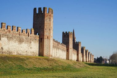 Montagnana, Veneto, İtalya 'nın ortaçağ duvarları