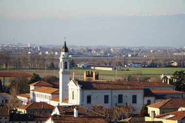 Montagnana, Veneto, İtalya 'nın hava manzarası
