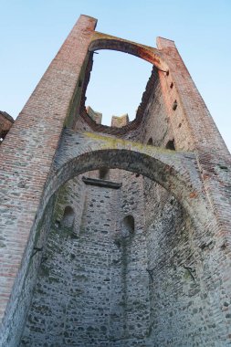 Montagnana, Veneto, İtalya 'nın ortaçağ duvarlarının kulesi