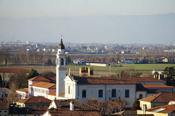 Montagnana, Veneto, İtalya 'nın hava manzarası