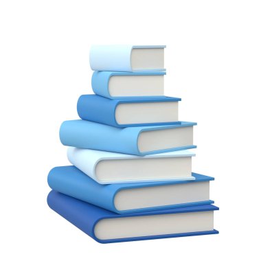 Üç boyutlu kitap. Not defteri. 3B illüstrasyon.