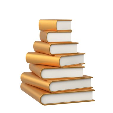 Üç boyutlu kitap. Not defteri. 3B illüstrasyon.