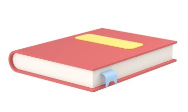 Üç boyutlu kitap. Not defteri. 3B illüstrasyon.