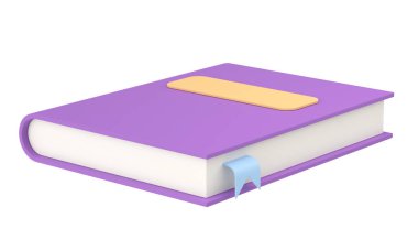 Üç boyutlu kitap. Not defteri. 3B illüstrasyon.