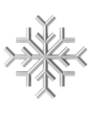 Noel çizgisi sanatı. Noel kar tanesi. 3B illüstrasyon.