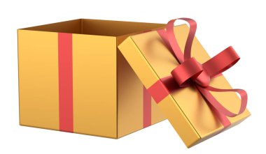 Opened Gift Box. 3D gift box. Open gift box. clipart