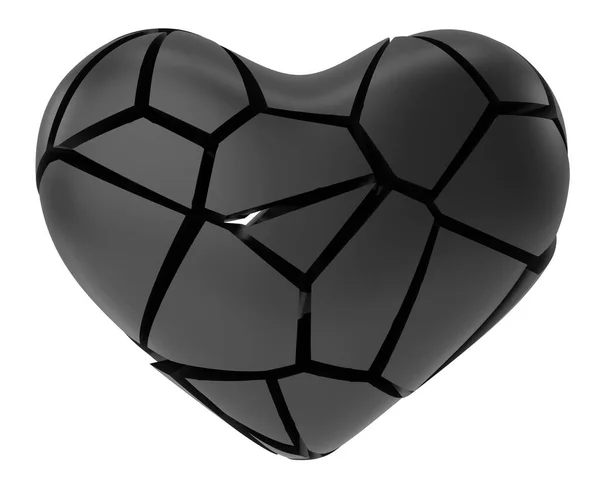 Krossat Hjärta Hjärtat Krossat Kärlekspulver Illustration — Stockfoto