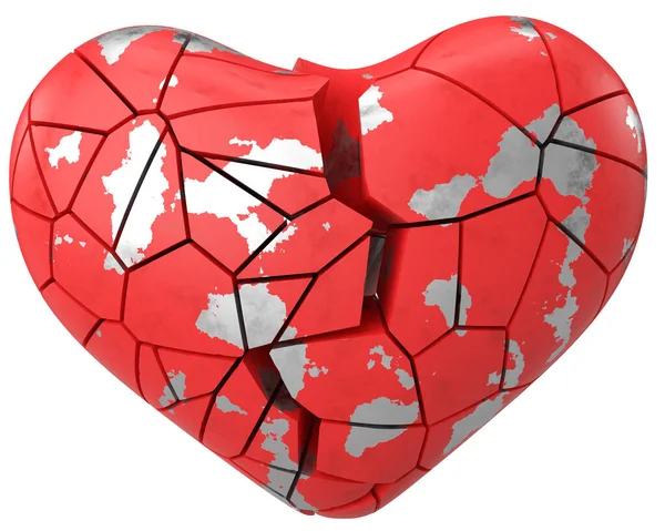 Coração Partido Coração Partido Lovelorn Ilustração — Fotografia de Stock