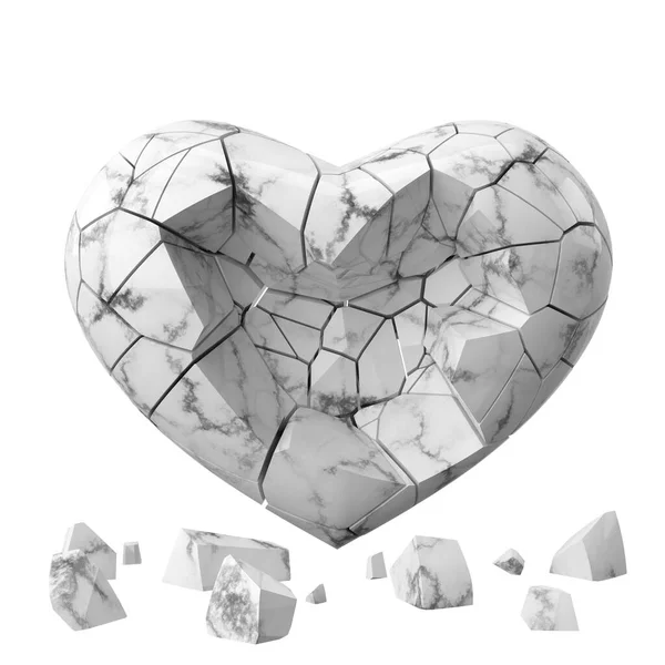 Boyutlu Kırık Kalp Kalbi Kırılmış Aşk Acısı — Stok fotoğraf