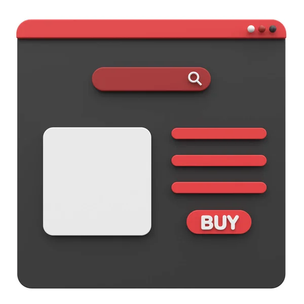 Online Shopping Browser Produktseite Illustration — Stockfoto