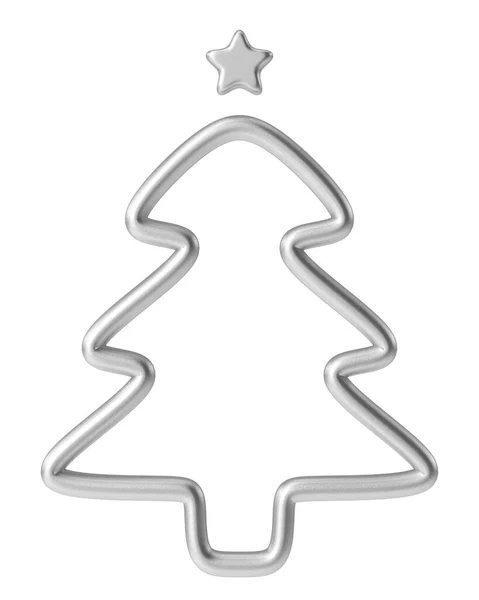 圣诞线艺术 圣诞树 3D插图 — 图库照片