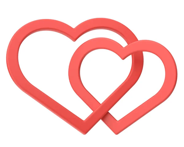 Deux Coeurs Coeur Décoration Carte Saint Valentin — Photo