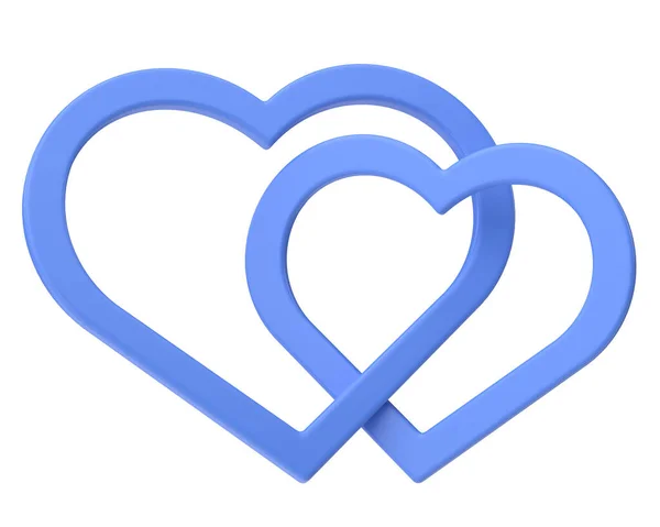 Ett Par Hjärtan Hjärta Valentine Kort Dekoration — Stockfoto