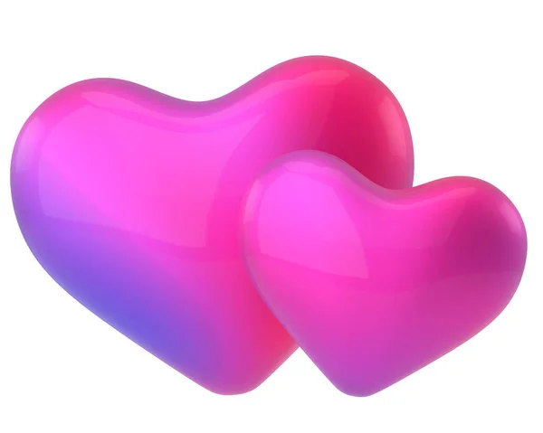 Çift Kalp Boyutlu Kalp Sevgililer Günü Kartı Dekorasyonu — Stok fotoğraf