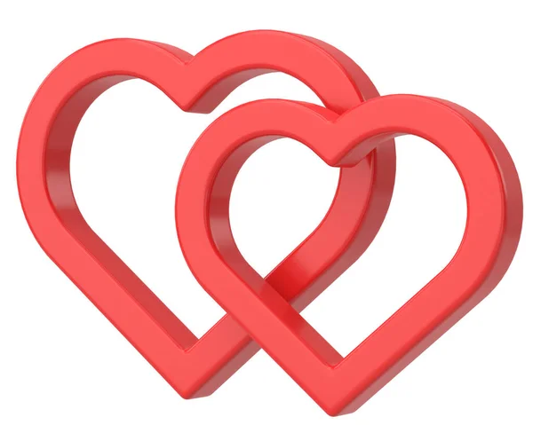 Par Corações Coração Decoração Cartão Valentine — Fotografia de Stock