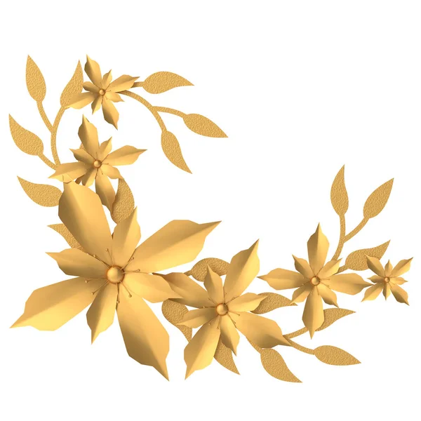 ดอกไม ทอง ดอกไม สามม ปแบบ — ภาพถ่ายสต็อก