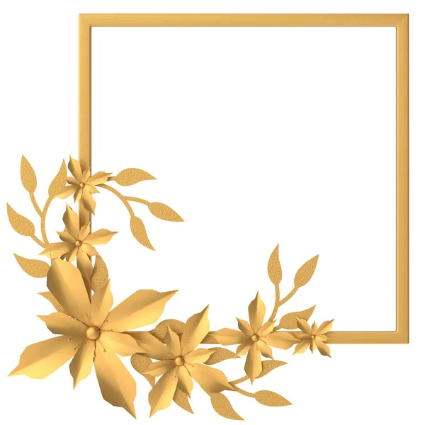 Χρυσό Λουλούδι Λουλούδι Απεικόνιση — Φωτογραφία Αρχείου
