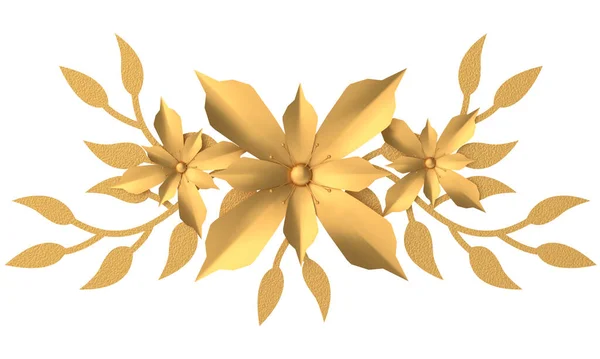 Flor Dourada Flor Ilustração — Fotografia de Stock