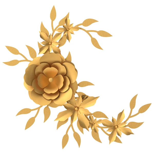 Golden Flower Flower Illustration — Stock Photo, Image