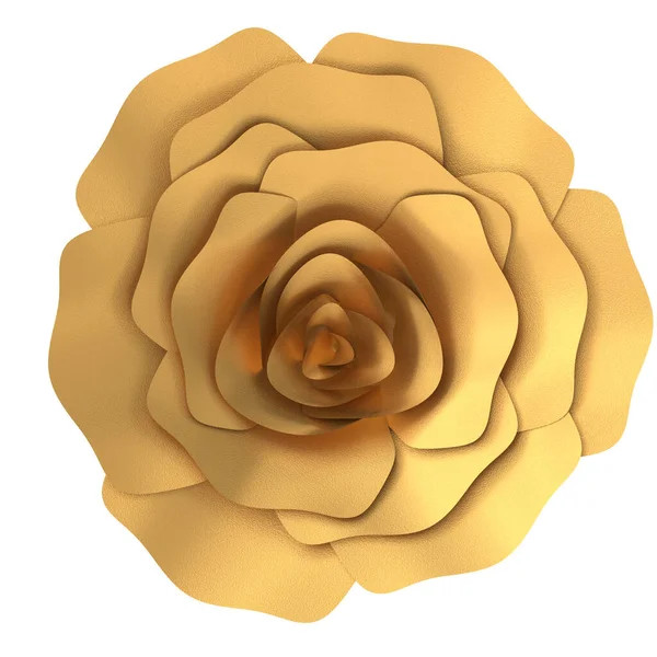黄金の花 3D花 3Dイラスト — ストック写真
